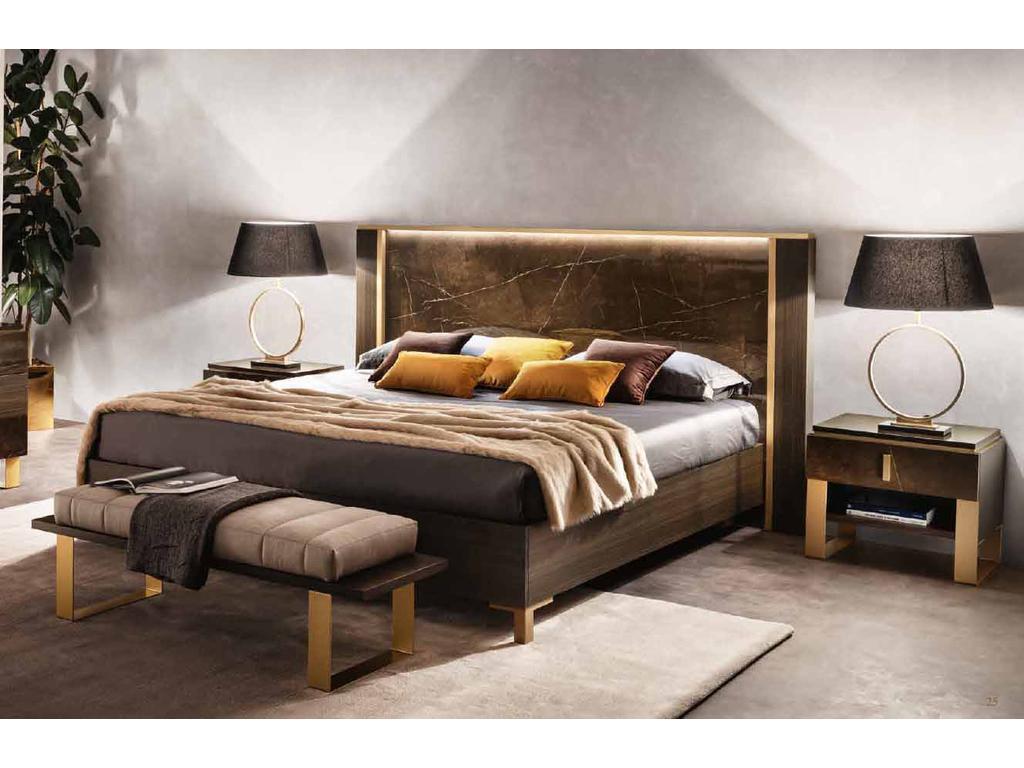 кровать двуспальная 180х200 Arredo Classic Essenza (венге, коричневый, золото)
