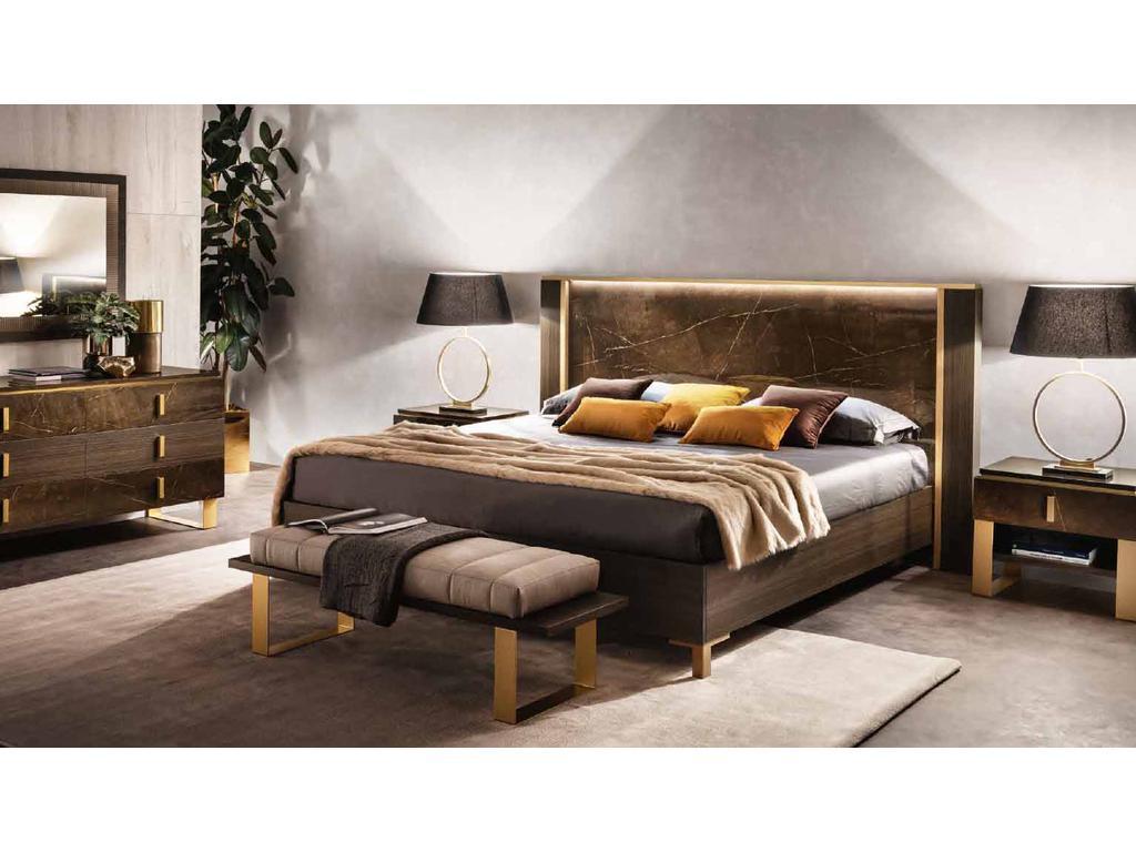 кровать двуспальная 160х190 Arredo Classic Essenza (венге, коричневый, золото)