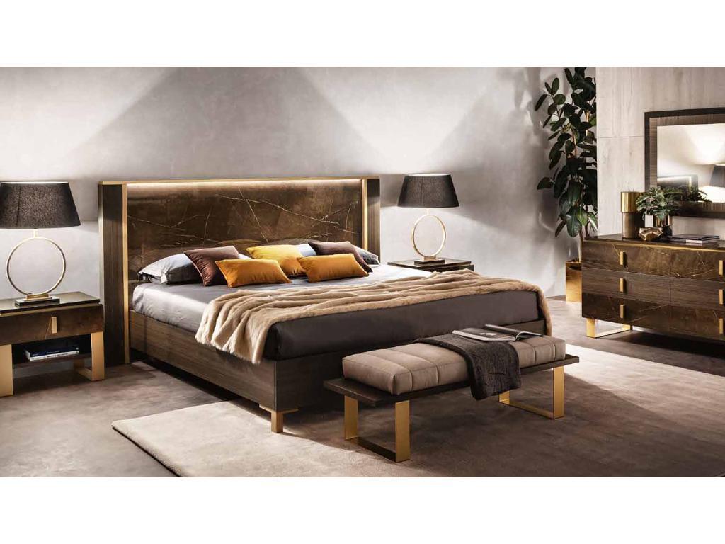 кровать двуспальная 160х200 Arredo Classic Essenza (венге, коричневый, золото)