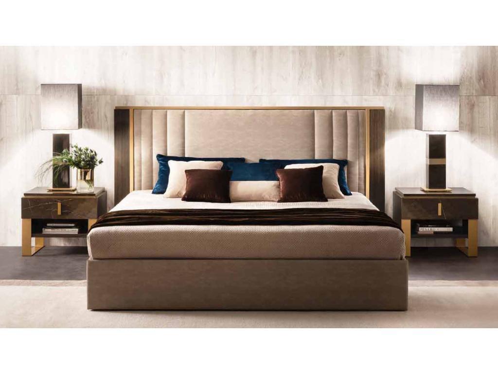 кровать двуспальная 180х200 мягкая Arredo Classic Essenza (венге, коричневый, золото)