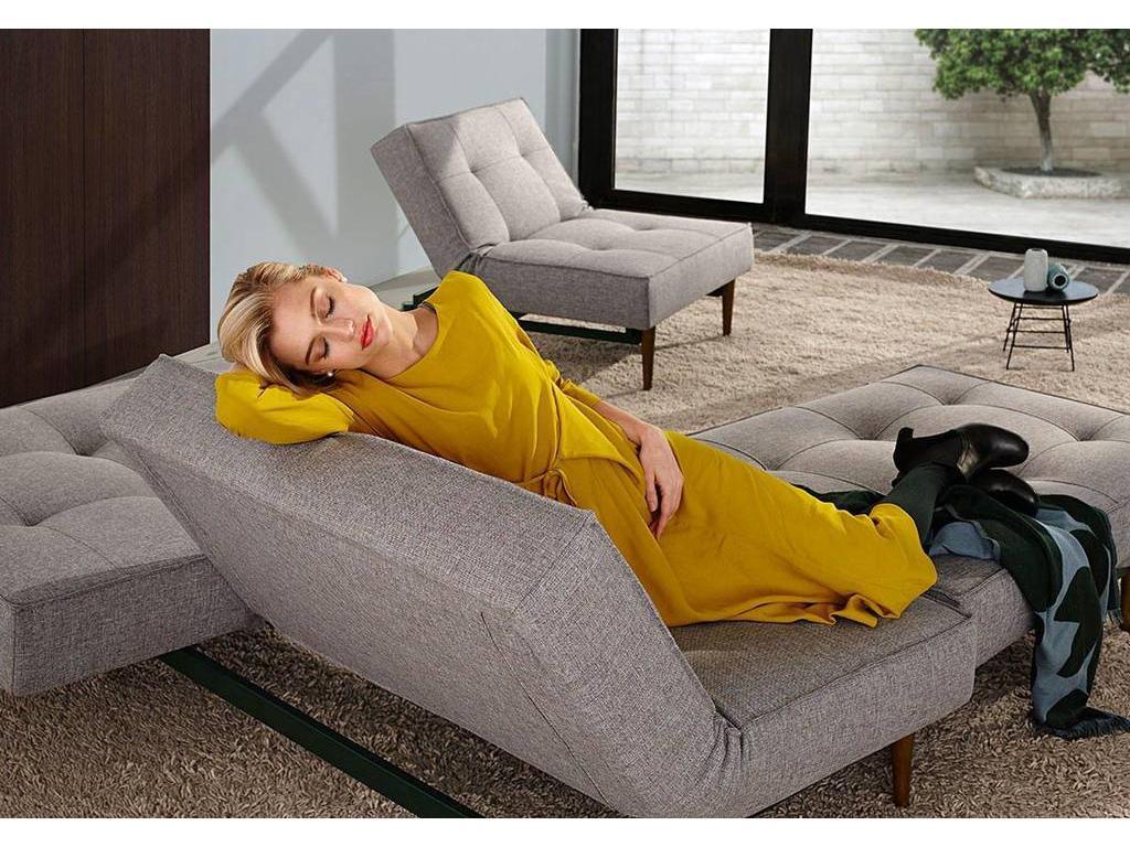 диван-кровать с деревянными ножками тк.525 Innovation Splitback (синий)