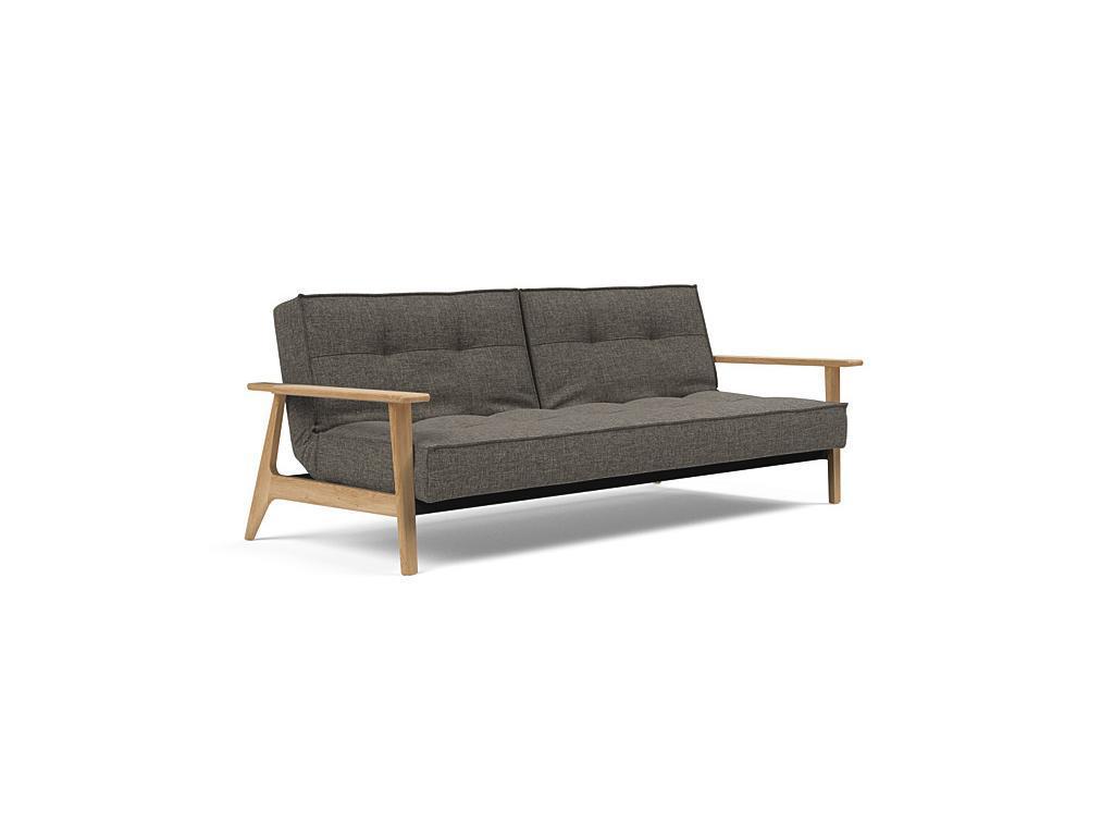 диван с деревянными подлокотниками тк216 Innovation Splitback (серый)