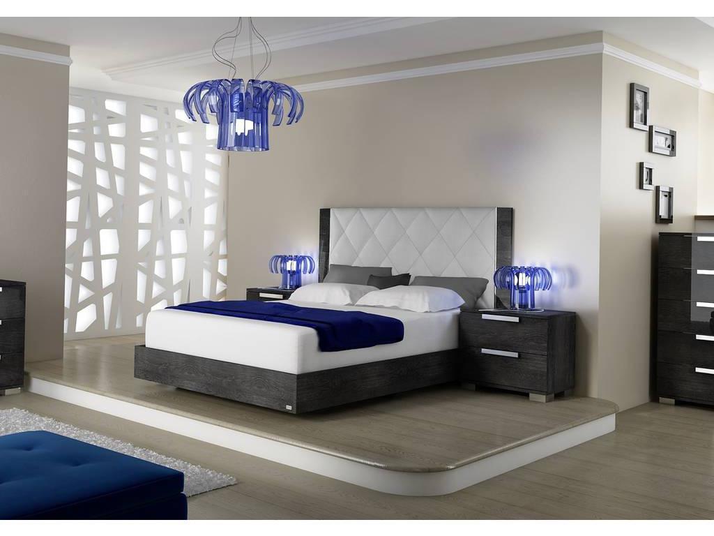 кровать двуспальная 160х200 Rhombus с мягким изголовьем Status Sarah (серый)