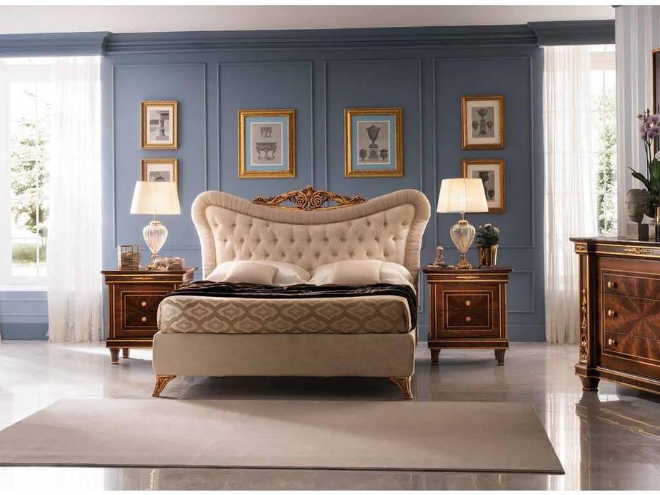кровать двуспальная 160х190 с мягкой спинкой Arredo Classic Modigliani (орех)