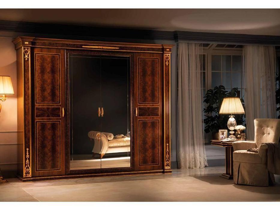 шкаф 4 дверный 2 зеркала Arredo Classic Modigliani (орех)