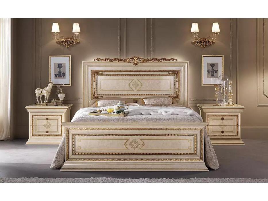 кровать двуспальная 180х200 Arredo Classic Leonardo (крем, золото)