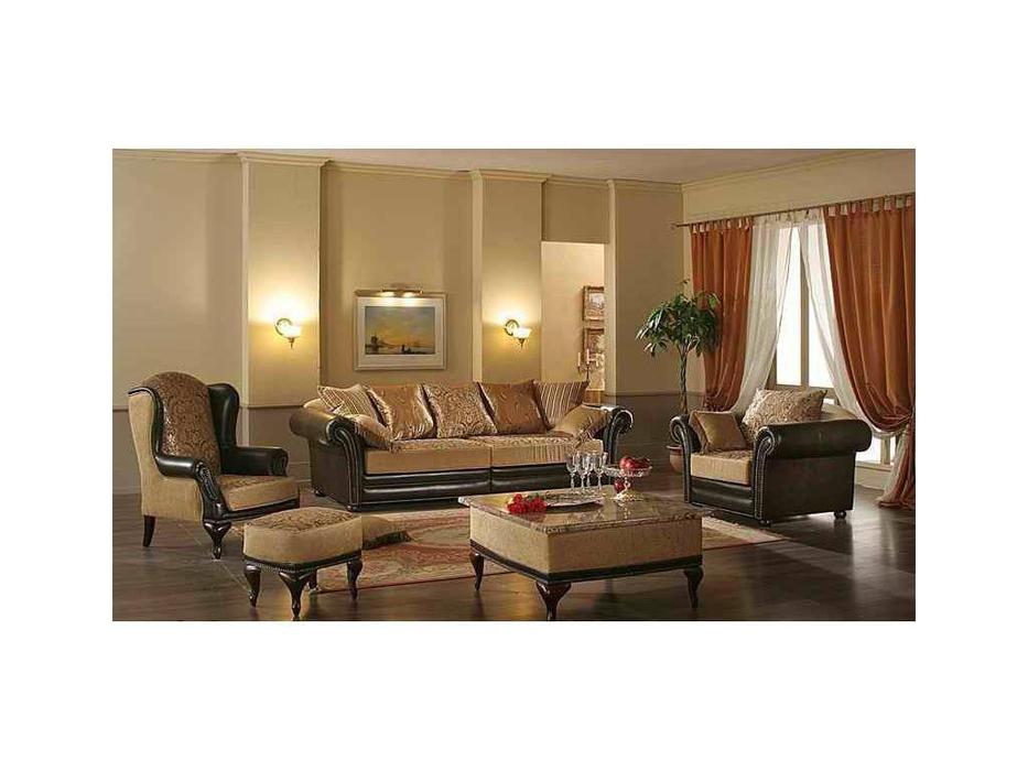 диван 3-х местный  раскладной Комдис Турин (бежевый, коричневый)