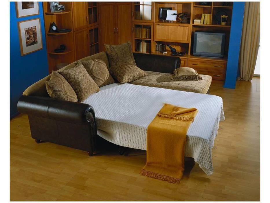 диван угловой раскладной Комдис Турин (бежевый, коричневый)