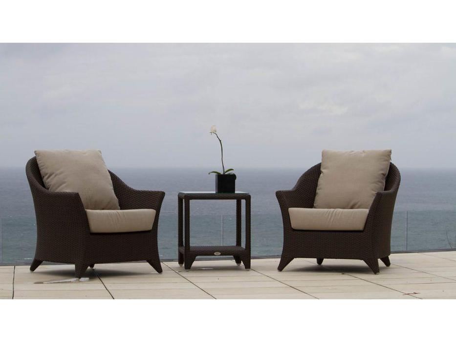 кресло садовое с подушками Skylinedesign Malta (черный кофе, белый)