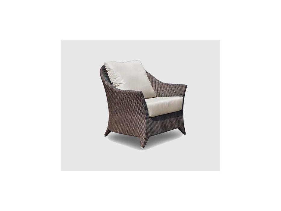 кресло садовое с подушками Skylinedesign Malta (черный кофе, белый)