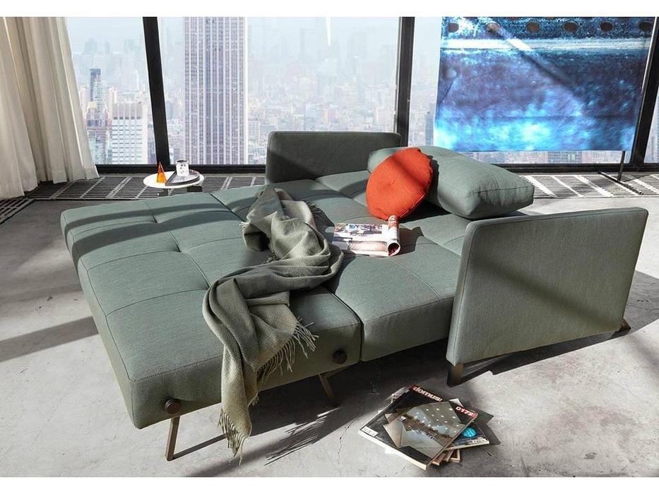 диван-кровать 140 раскладной с подлокотниками тк.ХХХ Innovation Cubed (зеленый)