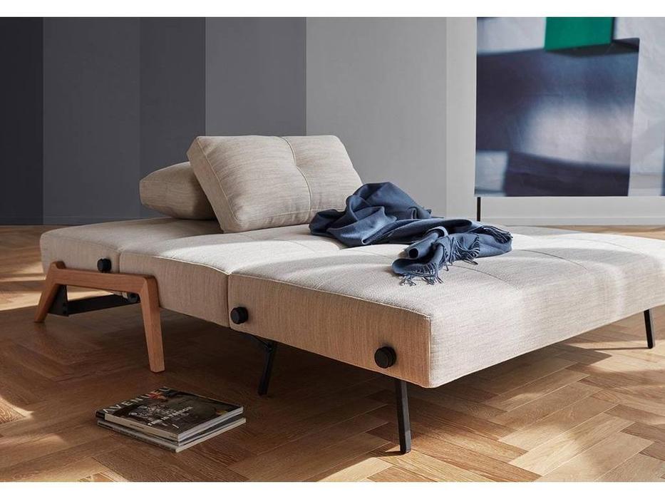 диван-кровать раскладной с деревянными ножками тк.612 Innovation Cubed (бежевый)
