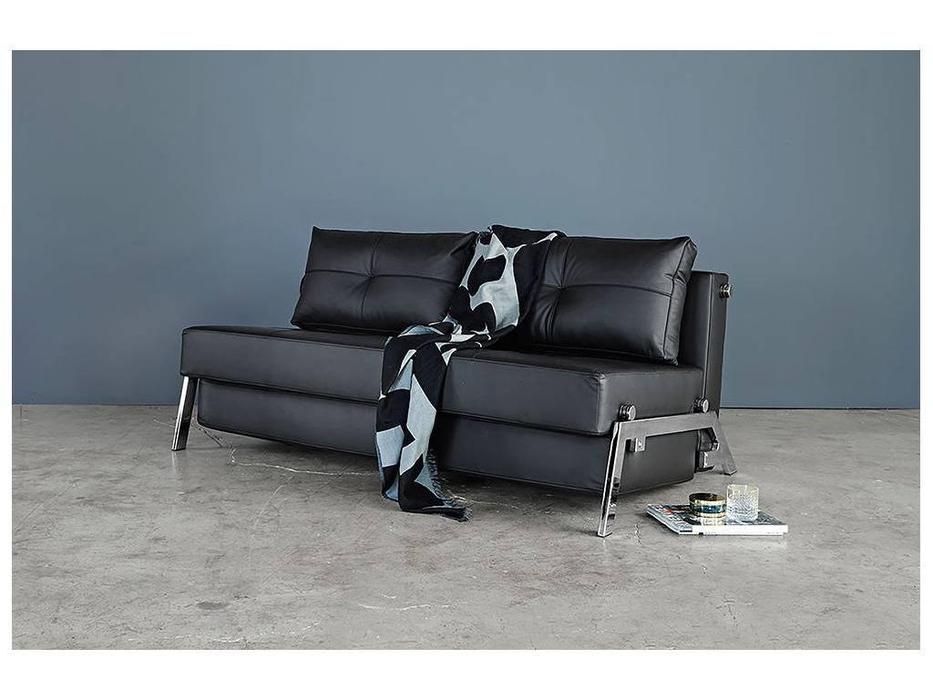 диван-кровать 160 ножки хром, тк.550 Innovation Cubed (черный)
