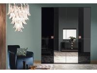 шкаф 4-х дверный с зеркалами ALF Mont Noir (black high gloss)
